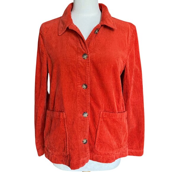 Loft Outlet Corduroy Shirt Jacket Orange Shacket Fall Layer Western Cowgirl-M - Picture 11 of 11